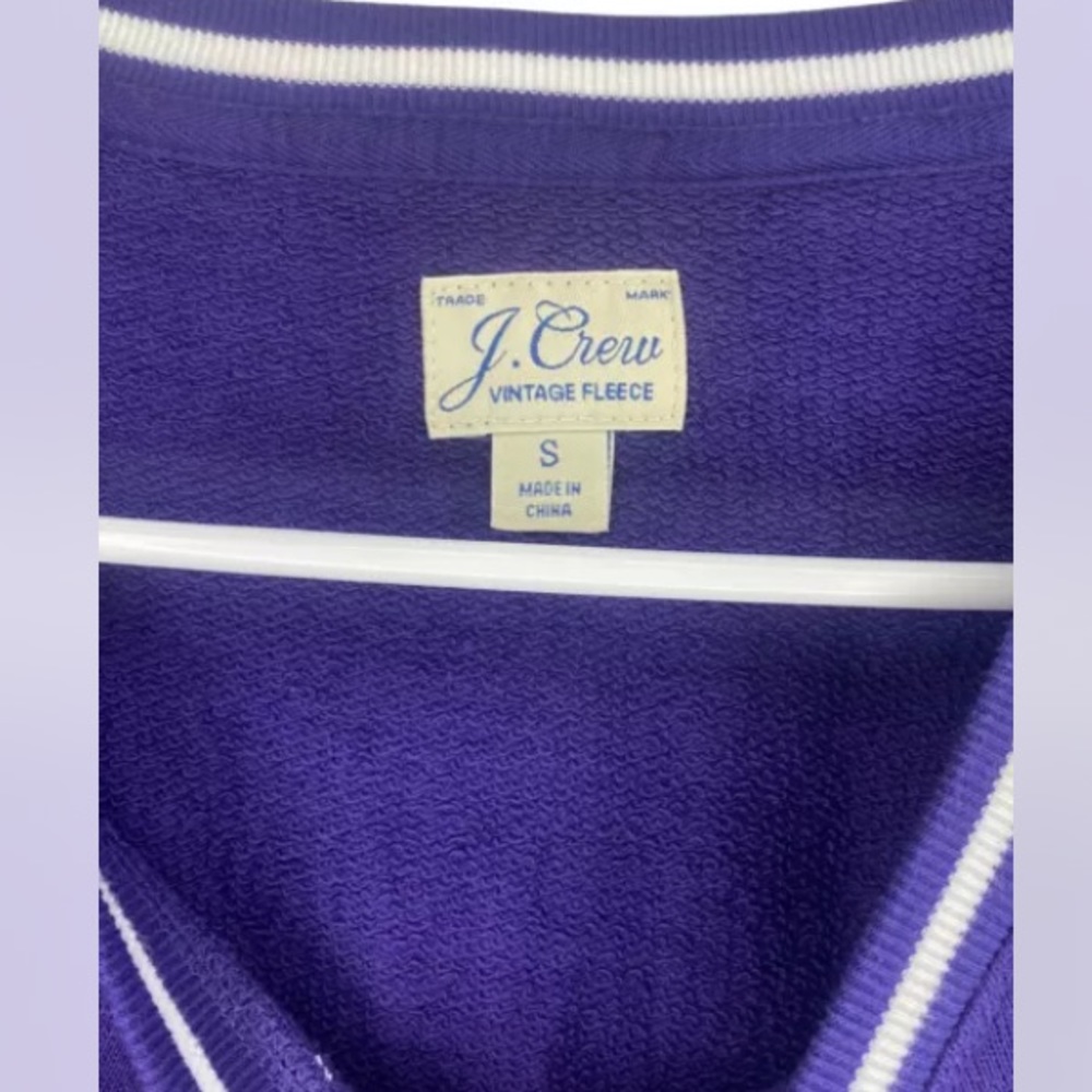 J Crew Vintage cotton terry crewneck pullover with tennis embroidery - Picture 4 of 8